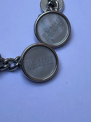 Gemelos Ted Baker Endurance Chain para hombre vinculados madreperla, tono plateado - Imagen 1 de 4