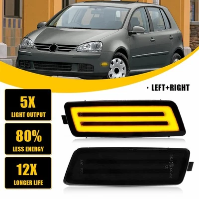 2x Luces de señalización delanteras LED ámbar ahumadas para Volkswagen MK5 Jetta H 2005-10 Foto 1 de 4