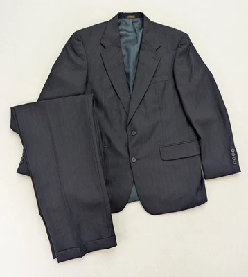 Cricketeer Men's Suit Size 42R Blue Pinstripe 100% Wool Pants Sz 36x29 - Image 1 of 4