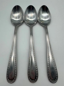 3er SET ONEIDA ALBERTA 18/10 PORZELLAN PERLEN EDELSTAHL 6-1/4" TEELÖFFEL - Bild 1 von 5