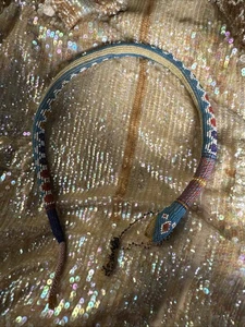 Antiguo collar gargantilla serpiente con cuentas prisionero de guerra otomano arte penitenciario Primera Guerra Mundial 1910s 1920s - Imagen 1 de 20