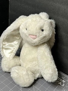 Spark Create weicher Hase Kaninchen weiß Plüsch Rassel Satin Ohren Stofftier 15 Zoll Rarität - Bild 1 von 9