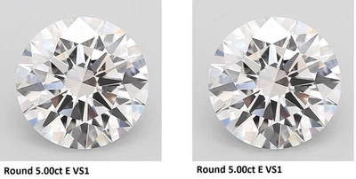 Round Pair 5.00 + 5.00 carat E VS1 Lab Grown Diamond IGI Certified - Image 1 of 4