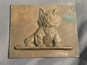 Antike Original Bronzeguss Bergung Skulptur Katze Kätzchen im Pullover - Bild 1 von 9