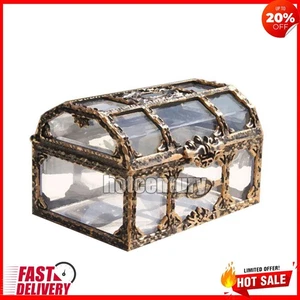 Pirate Treasure Box Crystal Jewelry Trinket Keepsake Transparent Chest Organizer - Picture 1 of 10