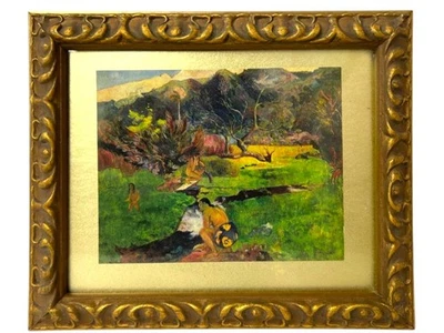 Vintage Paul Gauguin "Tahitian Women Bathing" - 12x10" Ornate Gold Frame - Image 1 of 4