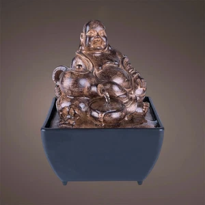 Pajoma - Zimmerbrunnen "Buddha" mit LED braun Innen Zen Yoga Relax Buddhismus - Bild 1 von 2