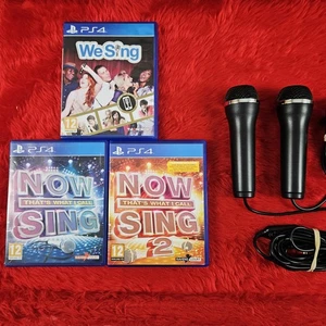 ps4 WE SING + NOW SING 1 + 2 Juegos + 2 Micrófonos Logitech Micrófonos REGIÓN LIBRE PAL - Imagen 1 de 5