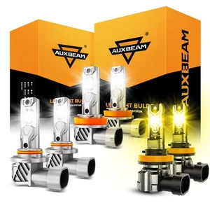 AUXBEAM LED Headlight Hi/Lo Beam White+ Fog Amber For Toyota 4Runner 2010-2025 - Picture 1 of 12