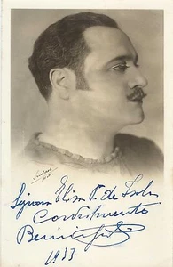 BENIAMINO GIGLI Original Vintage HANDSIGNED Postcard YOUTHFUL 1933 by SUDAK - Bild 1 von 1