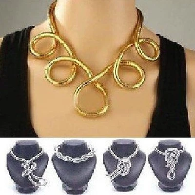 Metall Schlange flexibel Armreif Biegsam Halskette Snake Kette Armband Halsreif - Bild 1 von 4