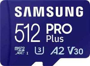 SAMSUNG PRO Plus 512 GB microSDXC (2023), Speicherkarte blau, UHS-I U3, Class 10 - Afbeelding 1 van 1