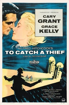 "TO CATCH A THIEF" (1954) uma folha 27"x41" pôster do filme Alfred Hitchcock! - Imagem 1 de 4