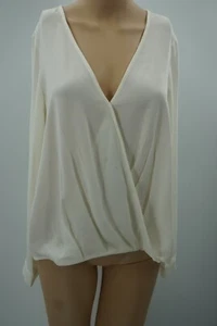 NWT Forever 21 Lite Weigh V-Neck Ruched Long Sleeve Office Top Work Shirt Size S - Picture 1 of 8