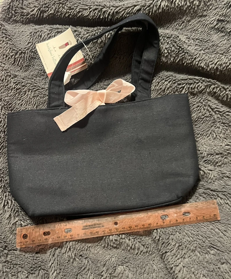 Monedero Monogramable Negro y Rosa con Cinta de Seda Rosa Foto 1 de 4