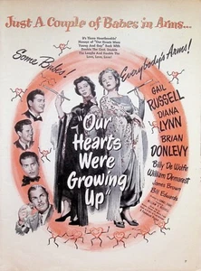 VINTAGE 1940s Print Ad ~ Our Hearts Were Growing Up ~ Gail Russell, Diana Lynn - Picture 1 of 1