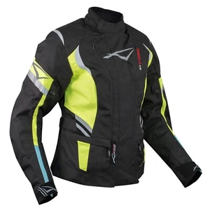 Lady Giacca Moto Donna Impermeabile Termica Sfoderabile Protezioni CE Fluo - Picture 1 of 15