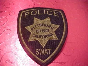 PITTSBURG CALIFORNIA S.W.A.T. POLICE PATCH SHOULDER SIZE UNUSED GREEN/BLACK **** - Picture 1 of 1