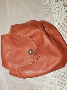 Small Leather Drawstring Pouch ▪︎ Reenactment, LARPing, Costume, Etc. 7 x 5 x 2" - Picture 1 of 3