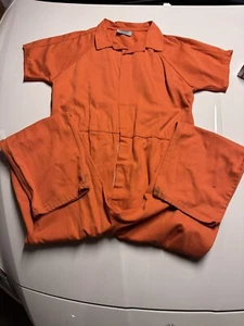Orange PRISON JUMPSUIT Bob Barker Brand Inmate Halloween Costume Size 2XL READ! - Picture 1 of 3