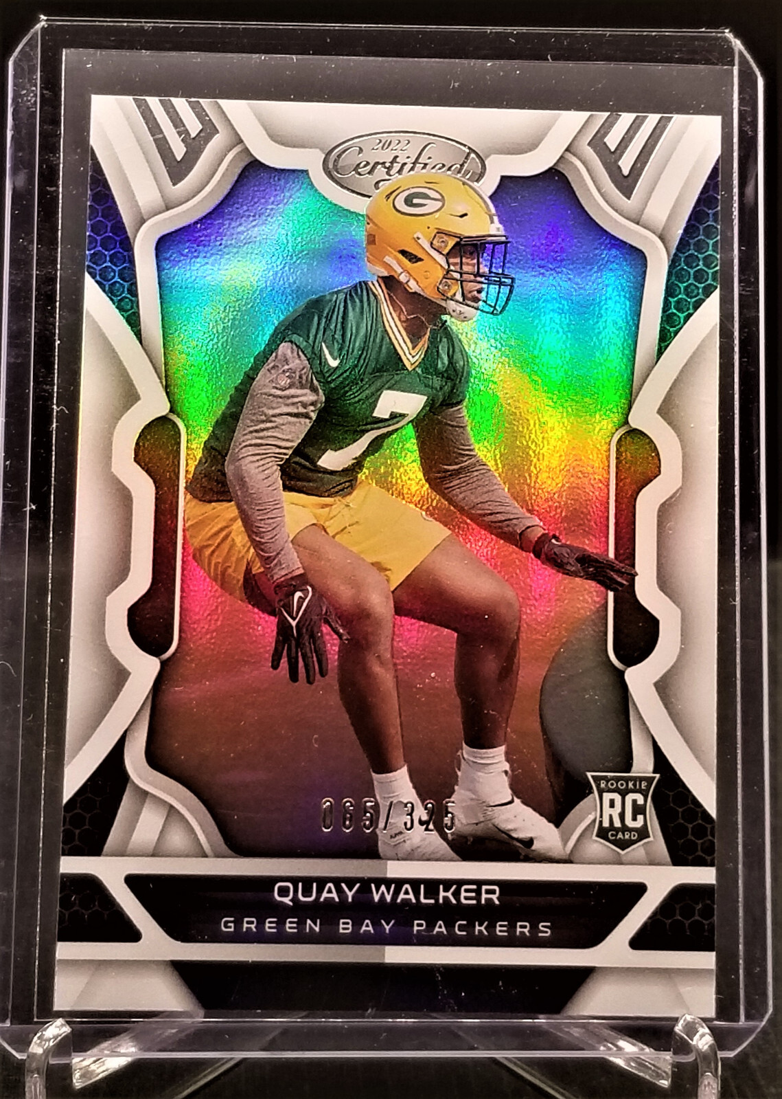 QUAY WALKER RC 2022 PANINI CERTIFIED MIRROR #153 G.B. PACKERS LB ROOKIE #065/325