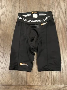 Boys Shock Doctor 221  black Compression Shorts Medium - Picture 1 of 1