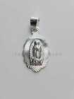 925 Sterling Silver Religious Diamond Cut Flower Pendant Medalla Religiosa Plata