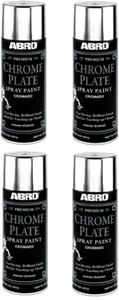 Abro Chrome Spray Paint Lacquer Premium Product Fast Drying Bumpers Wheels X 4 - Picture 1 of 2