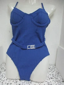 Solid & Striped The Spencer One Piece Swimsuit Blue Ribbed Measures -Small NWOT - Picture 1 of 2