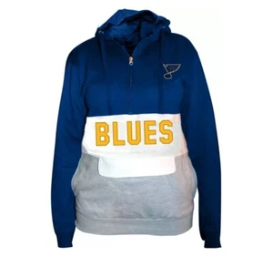 Big & Tall St. Louis Blues blauer Herrenpullover mit Viertelreißverschluss Hoodie Big & Tall 4X - Bild 1 von 6