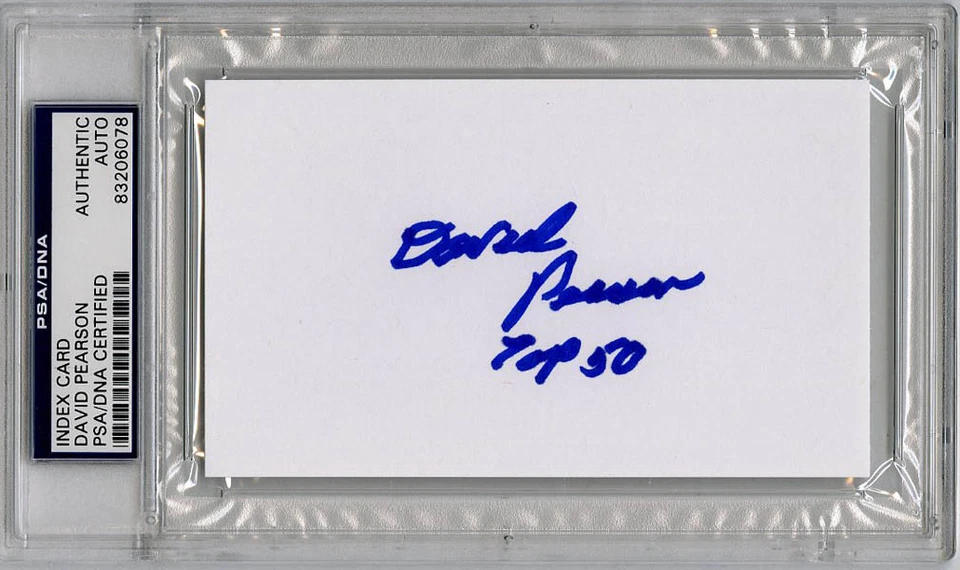 David Pearson SIGNED 3x5 Index Card + Top 50 NASCAR LEGEND PSA/DNA AUTOGRAPHED - Image 1 of 1