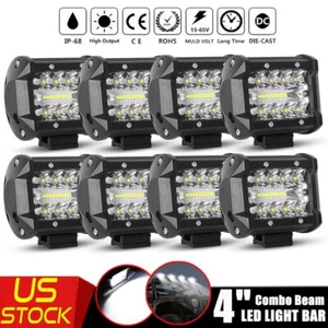 Barra de luces LED de trabajo de 8x 4 pulgadas vainas de punto/inundación lámpara antiniebla conducción todoterreno SUV ATV - Imagen 1 de 11