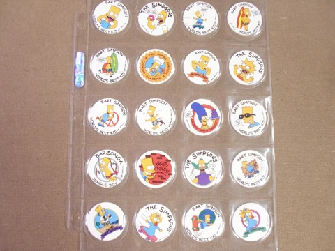 SIMPSONS POGS/MILKCAPS BART AND REST COMPLETE SET OF ALL (20) SHEETED AWESOME Cover