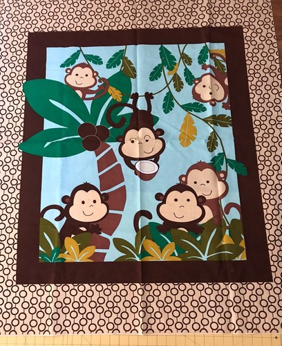 Monkeys Panel 36” X 43” 100% cotton fabric #1587 | eBay