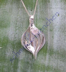 Ω Gocce Foglia Con Quarzo Rosa Pietra Il Liebe Rimorchio Argento Sterling 925 - Foto 1 di 6