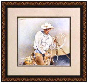 Mark Kohler Original Watercolor Painting Signed Western Cowboy Framed Horse Art - Picture 1 of 4