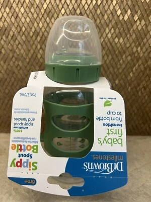NUEVO Dr Browns’s Baby’s First Sippy Sprout Biberón 9 OZ 6+ Libre de BPA Foto 1 de 4