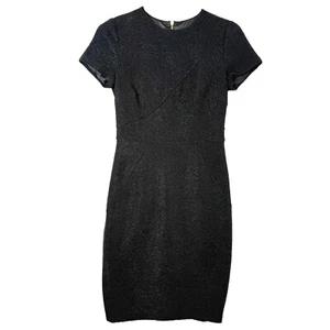 TED BAKER London Plisse Career gefüttert Midi Pencil Etuikleid Damen 2 schwarz - Bild 1 von 11