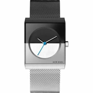 Jacob Jensen 525 Ladies Square Face Black and White Watch - Picture 1 of 2