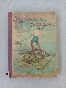 ANTIKES 1890ER ILLUSTRIERTES ROBINSON CRUSOE BUCH DANIEL DEFOE CHARLES E. GRAHAM CO - Bild 1 von 16