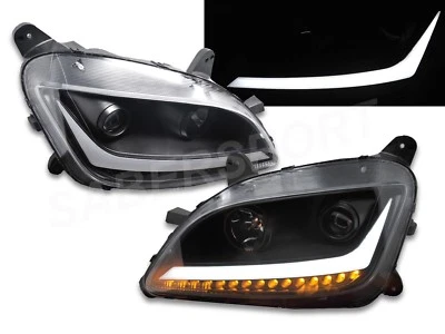 Juego de pares de faros proyectores negros con barra LED y señal para Peterbilt 579 587 Foto 1 de 3