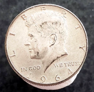1964 Kennedy Half Dollar 90% Silver Circulated/Very Fine - Picture 1 of 2