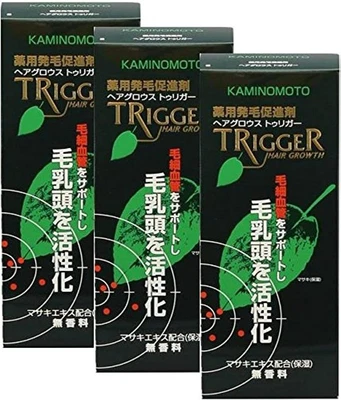 Kaminomoto Hair Growth TRIGGER Medicated Scalp Tonic 180ml 1 or 3 pieces Japan