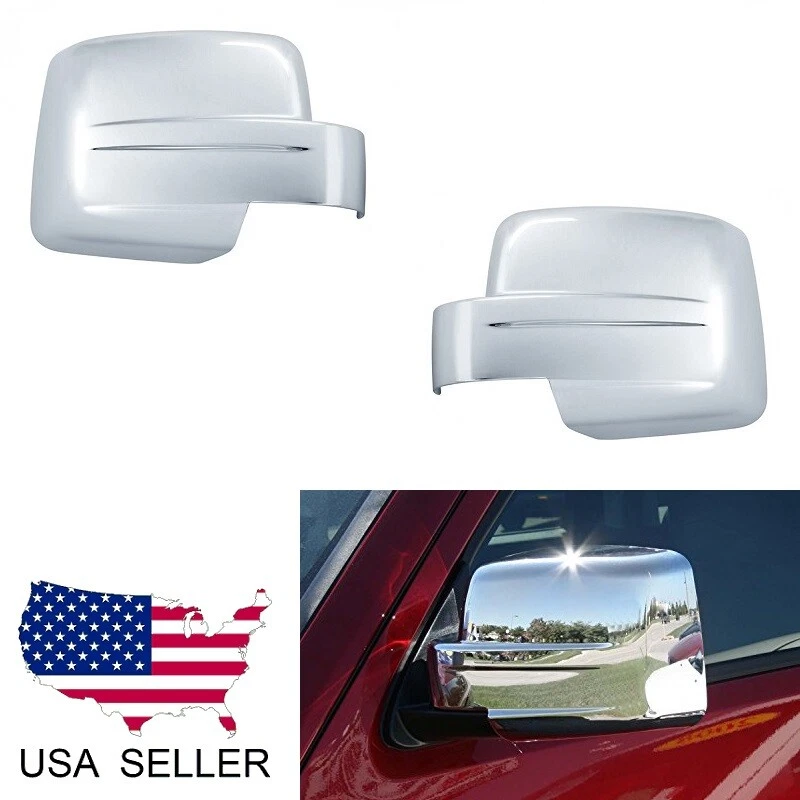 Cubiertas de espejo retrovisor completo cromadas superpuestas para Jeep Liberty 2008-2012/Patriot 2008-2017 Foto 1 de 3