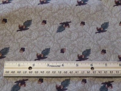 1 YD Moda Light Brown Autumn Oak Leaves Acorns Quilt Cotton Fabric - Image 1 of 4