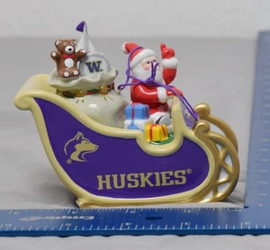 2009 Danbury Mint Washington Huskies SANTA VICTORY SLEIGH Ornament – CHIPPED - Picture 1 of 9