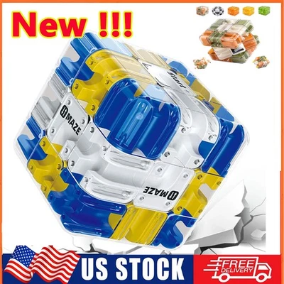 3D Maze Cube Puzzle - Large Labyrinth Ball Game with 6-Side Challenge Fidget Toy - Image 1 of 4