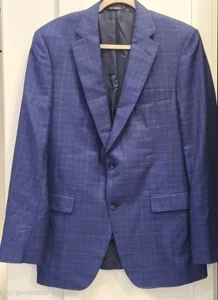 Paul Stuart Blue Cashmere Silk  Blazer Two Button Size 40 Tall Long - Picture 1 of 19