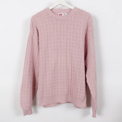 Vintage 80s Isle of Cotton Sweater Men's Pink Size XL USA Made Nautical Knit - Image 1 of 4