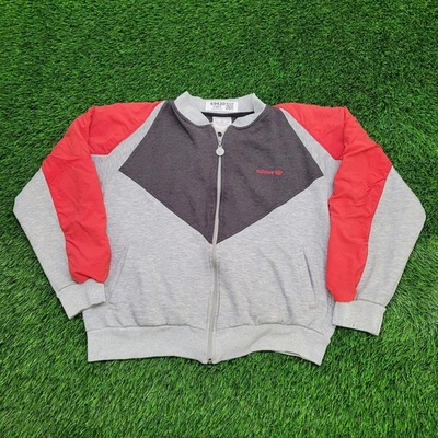 Chaqueta corta vintage ADIDAS para mujer XL 23x21 gris rojo Foto 1 de 4